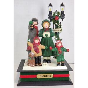 Holiday Creations Dickens Family Light Up Holiday Scene Christmas Songs VTG